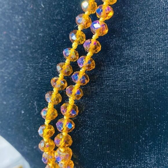 Extra Long Adjustable Iridescent Bead Necklace - Picture 4 of 4